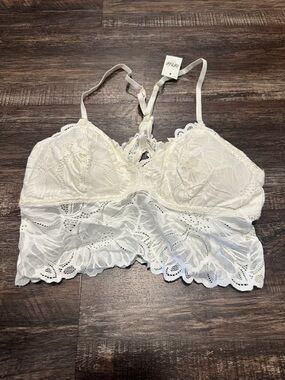 Aerie Lace Bralette Crop Top - Ivory